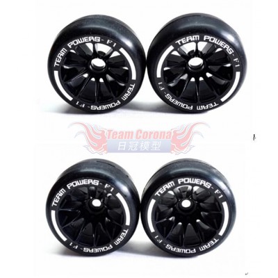 Team Powers F1 Rubber Front & Rear Pre-Glued Tire Set